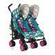 New Cosatto Supa Dupa Pram Double Stroller Buggy With Twin Pushchair Raincover