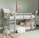 New Kid Toddler Bunk Bed Double Twin Pine Grey Ladder Easy To Assemble Sturdy
