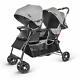 New Tandem Double Twin Baby Stroller Buggy Pushchair Pram From Birth Grey
