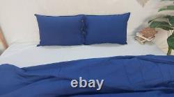 Navy Blue Linen Bedding Set Queen Comforter Twin Full Queen King Duvet Set