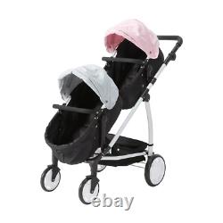 New Deluxe Tandem Double Pram Twin Stroller New Born Toddler Baby Jogger F1