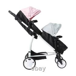 New Deluxe Tandem Double Pram Twin Stroller New Born Toddler Baby Jogger U1