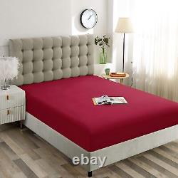 New Egyptian Cotton All Size Complete Bedding Items 600TC Select Burgundy Solid