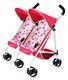 New German Maclaren Twin Baby Dolls Hot Pink Double Umbrella Triumph Stroller