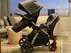 New, Unused Silver Cross Wave Twin Baby System Stroller With Bassinet, Granite