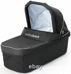 Out'N'About NIPPER DOUBLE CARRYCOT RAVEN BLACK Newborn Baby Twin Accessory BN