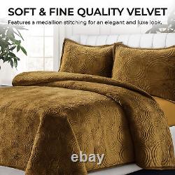 Oversized Velvet Quilt, Two Piece Twin Bed Set, 260GSM Soft Velvet Quilted Set I