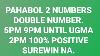 Pahabol 5pm 9pm Until Ugma 2pm Double Combi