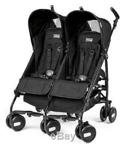 Peg Perego 2015 Pliko Mini Twin Double Stroller in Onyx Brand New