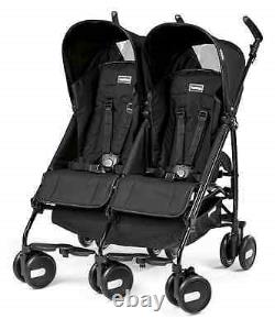 Peg Perego Pliko Mini Twin Double Stroller in Onyx Brand New