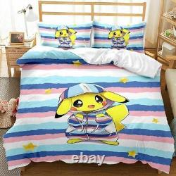 Pokemom Pikach Collection Single/Double/Queen/King Bed Quilt Cover Set