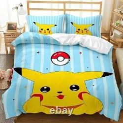 Pokemom Pikach Collection Single/Double/Queen/King Bed Quilt Cover Set