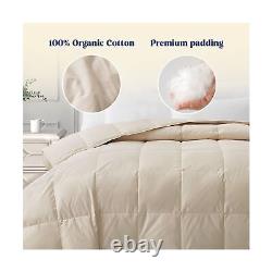 Puredown Organic Cotton Feather Comforter, All Season Duvet Insert Twin Si