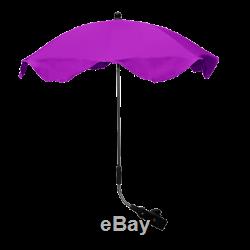 Purple Twin Stroller Pram Pushchair Buggy Inc Parasol Rain Cover & Footmuffs