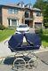 Rare Silver Cross Twin Trident Pram Navy Carriage Double Seat Stroller Exquisite