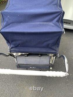 RARE Silver Cross Twin Trident Pram Navy carriage double Shad Stroller
