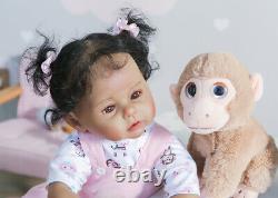 Realistic Reborn Baby Twins Lifelike Black Toddler Girl&boy Soft Body Double Toy