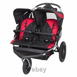 Red Baby Lite Double Stroller with Car Seats Twins Jogging Combo New Boxed