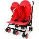 Red Double Baby Twin Stroller Pushchair Buggy Inc Raincover