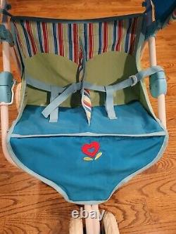 Retired American Girl Bitty Baby Twins Double Stroller Stripes
