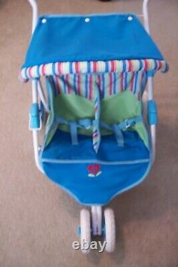 Retired American Girl Doll Bitty Baby Twins Double Stroller with Canopy Retired