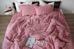 Rose Pink With Buttons Twin Full Double Queen King Toddler Cotton Bedding Set