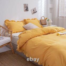 Ruffle Yellow Cotton Duvet Twin Full Double duvet cover Queen King Toddler cover