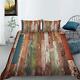 Rustic Coloured Board Quilt Duvet Cover Set Pillowcase Comforter Cover Twin