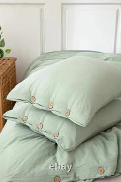 Sage green Linen Bedding Set Queen Comforter Twin Full Queen King Duvet Set