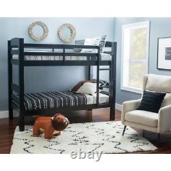 Sanders Black Twin over Twin Bunk Bed with Slats