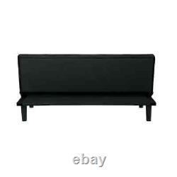 Serta Easton Convertible Foldable Sofa Loveseat Twin Size Bed Black Fabric