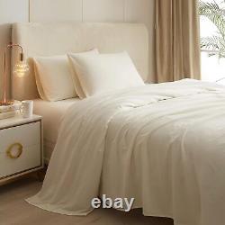 Sheet Set/Fitted/Flat 1000/1200TC Egyptian Cotton Ivory(Cream)Solid All US Size