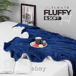 Sherpa Bed Blanket 480GSM Plush Blanket Fleece Reversible Blanket Utopia Bedding