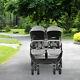 Side By Side Baby Double Stroller For Toddlers Twin Pushchair With Adjustable Ba