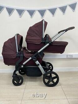 Silver Cross Wave Twin / Tandem / Double Travel System Claret Red