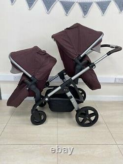 Silver Cross Wave Twin / Tandem / Double Travel System Claret Red