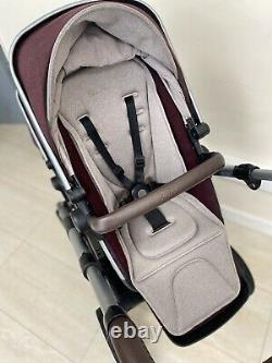 Silver Cross Wave Twin / Tandem / Double Travel System Claret Red Refurbished
