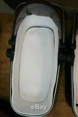 Silver Cross Wave double twin pram full travel system car seat 3 in 1 Claret red