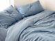 Sky Blue Linen Duvet Cover Washed Linen Bed Set King Queen Twin Double Full Set