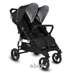 Slim Twin Stroller 2024, Double Stroller, Font Bar, Easy to Fold, Licorice