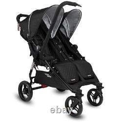 Slim Twin Stroller 2024, Double Stroller, Font Bar, Easy to Fold, Licorice