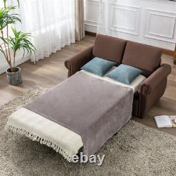 Sofa Pull Out Sofa Bed Linen Loveseat Sleeper Bed with Twin Size Memory Mattress