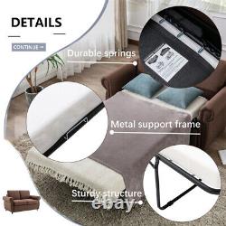 Sofa Pull Out Sofa Bed Linen Loveseat Sleeper Bed with Twin Size Memory Mattress