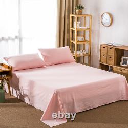 Solid Color Bed Sheet Set 4 Piece Twin Full Queen King Hotel Quality Deep Pocket