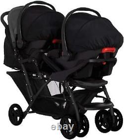 Stadium Duo Tandem Twin Seat Buggy Stroller Pushchair Black And Grey NEW