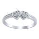 Sterling Silver 925 Ring Size 4.00 Cz Heart Cut Kids Baby Girls Twin Double New