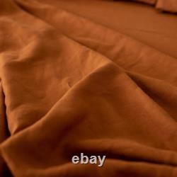 Stonewashed Linen Bedding Duvet Cover Cinnamon Color Duvet Cover Queen Twin Full