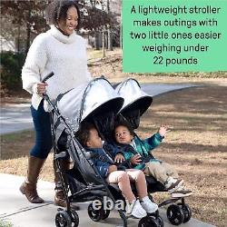 Summer Infant 3Dlite Folding Lightweight Side-by-Side Double Stroller, Black