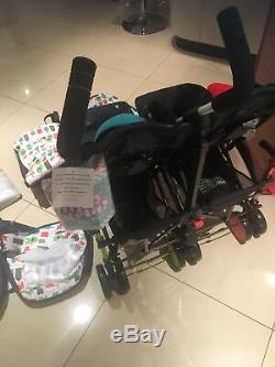 Super Dupa Cosatto Double Twin Pushchair With 2 X Footmuffs, 2 X Hoods RRP £350