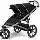 Thule Urban Glide 2 Double Twin Baby Jogging Stroller In Black With Silver Frame